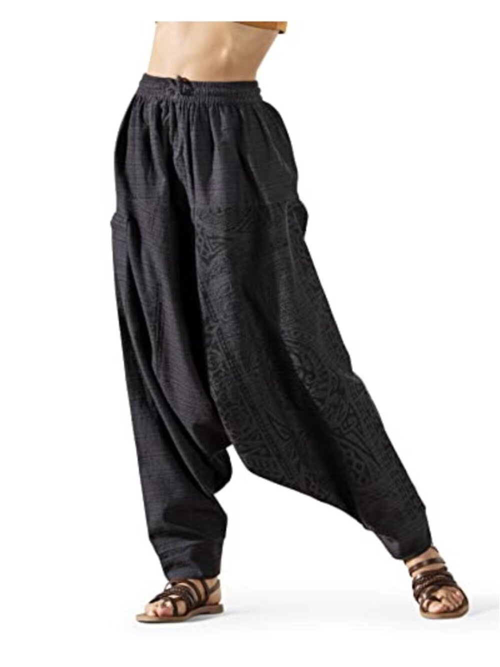 Bohemian Harem Yoga Pants Comfy Hippie Joggers with Pockets